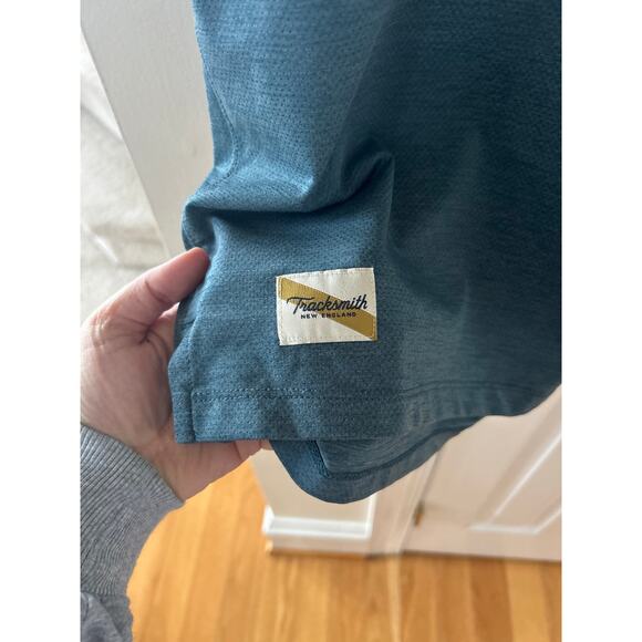 Tracksmith Session T-Shirt Crewneck Short Sleeve Grey Green Running - Picture 2 of 7